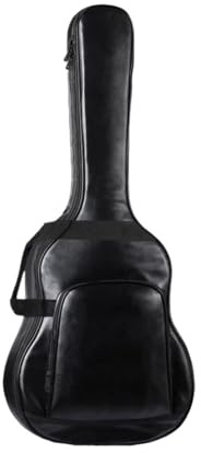 CNYUON Guitar Bag 40/41 Inch Waterproof Thickened PU Leather Guitar Backpack Carrying Bag Guitar Case Musical Instrument Accessories For Storage Guitar(Black)