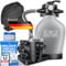 KESSER® Sandfilteranlage mit Pumpe & 1200g Filterbälle | Poolfilter 600W | Sandfilter für Pool 13200L/h Durchfluss | Tankvolumen bis 30kg Sand | 7-Wege Ventil mit Druckmanometer, Abdeckung & Zubehör