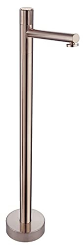 DLAZUM Bodenstehende Badewannenarmaturen, bodenmontierter Badewannenhahn, freistehender Wannenfüllhahn, Einhebel-Badezimmerhahn, Messing, Warm- und Kaltwasser-Wannenmischbatterie, Ch,Champagne Gold
