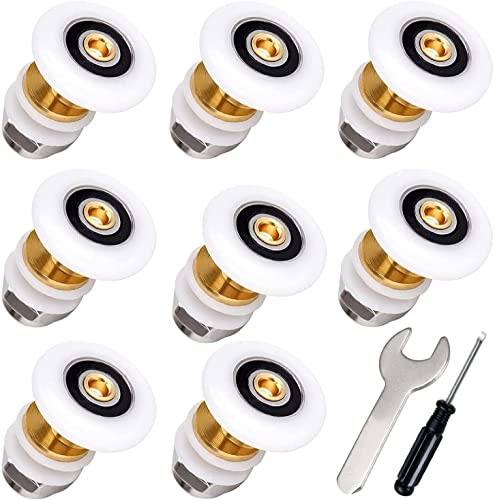 WDZGX Roulettes pour Porte Douche Coulissante Roulette Portes Roulement | 27mm 8PCS Cabine Shower Door Roller Coureurs Roue Galet pour Rouleau avec Diamètre de Roues