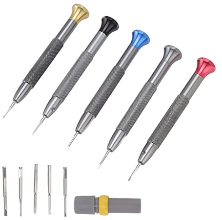 5 Pcs Watchmakers Screwdriver Set, Carbon Steel Watch Screwdriver Set, Watchmakers Tools Glasses Repairing Set for Watch Eyeglasses Jewelry Repair