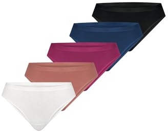 Nur Die Panty 5er Pack Damen Basic Unterwäsche Slips aus feiner Baumwolle mit Elasthan – hautfreundlich, weich & Bequeme Bund- & Beinverarbeitung
