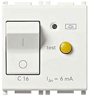 Vimar Serie piatto – Interruttore magnetotermico differenziale 1 polo + neutro C16 6 MA Bianco
