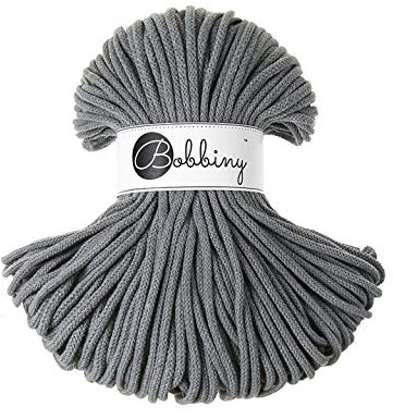 Bobbiny Premium Cords 5 mm - Rope-Garn 100 m 100% Baumwolle (Steel)