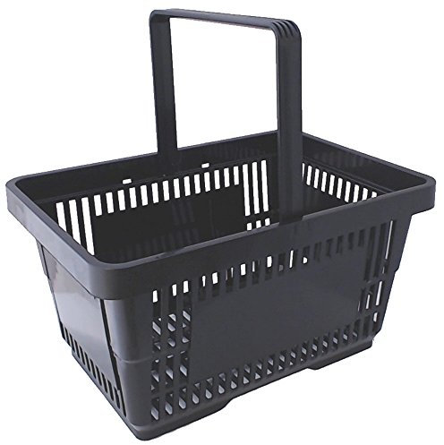 1 Einkaufskorb in schwarz mit einem Tragegriff aus Plastik 20 Liter Verkaufskörbe stapelbar