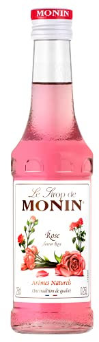 MONIN Sirop de Rose pour Vin, Cocktail, Limonade et Vins aromatisé - Arômes Naturels - 25cl