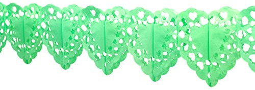 Creativery 4 Meter Papiergirlande Herzen (mintgrün/Mint 513) // Papier Girlande Deko Hängedeko Raumdeko Geburtstag Party Fest Feier