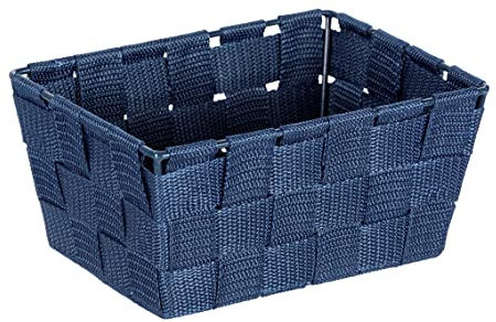 Wenko Adria Mini 20369100 Cesto portaoggetti quadrato, in polipropilene, 14 x 9 x 14 cm, colore: Bianco, Blu, Lang