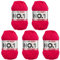 myboshi No.1 Wolle zum Häkeln und Stricken, Schnellstrickgarn, langlebige Mützenwolle, Strickwolle, Häkelwolle, mulesing-frei, 50g, Ll 55m Rot (Kirsche) 5 Knäuel