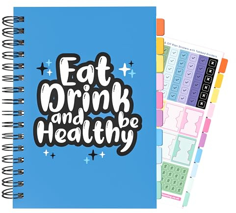 Kalorienzählung Essen Diät Tagebuch Protokollplaner A5 Drahtgebundenes Tagebuch Gewichtsverlust Wellness Obst Gesundheit 7 Wochen Dauer Blau mit Aufklebern [48] 2022