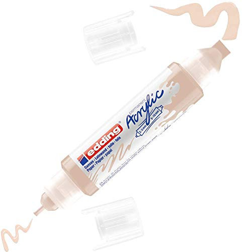 edding 5400 Acryl 3D Double Liner - beige - 1 Acrylfarbe Tube - Doppel-Spitze 2-3,5-10 mm - Acryl Farben zum Malen auf Leinwand, Malpapier und Holz - Acrylstifte wasserfest in Künstlerqualität