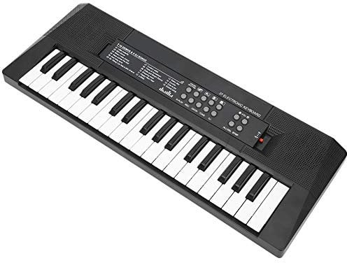 Electric Piano Keyboard 37 Key Portable Electronic Musical Keyboard with Microphone Recording Function for Kids Learning - Black Musical Instrument