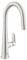 GROHE Veletto - Single-Lever Kitchen Sink Pull Out Mixer Tap (High C-Spout, 2 Spray Options, 28 mm Ceramic Cartridge, 360° Swivel Range, Tails 3/8 Inch), QuickMount Included, Stainless Steel, 30419DC0