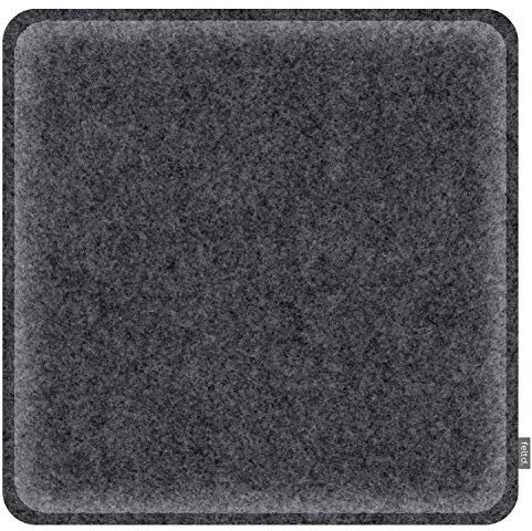 Feltd. Eco Filz Auflage 32 x 32cm Kissen rechteckig mit abgerundeten Ecken universal Sitzauflage - 30 Farben - optional inkl. Antirutsch und gepolstert (anthrazitmeliert)