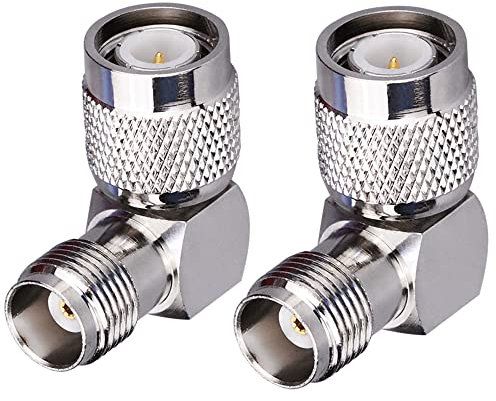 TUOLNK 2er-Pack TNC-Stecker auf TNC-Buchse, rechtwinkliger Stecker 90-Grad-Koax-Adapter TNC-L-Stecker HF-Antennen-Koaxialadapter