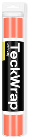 TECKWRAP 001 Vinyl Glossy Permanent Adhesive Vinyl for Craft Decal Projects 12 x 10ft, Glossy Salmon Pink