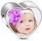 GNOCE Herzförmige Foto Charms Bead für Frauen Familien Denkmal Personalisierte Bead Silber für Armbänder Mode Schmuck mit Geschenkbox