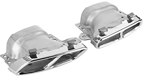 Throat Quad Auspuffspitze Einlass Auslassspitze Auspuff Endrohr Auspuff Endrohr Quad Auspuffblenden Edelstahl Edelstahl für Mercedes-A W176 CLA45 C117 2013-2018 (Splitter Chrom)