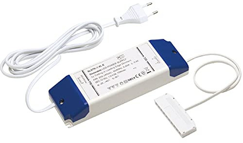 DOMUS LINE LED Netzgerät 24V SLD75 Led Netzteil 24V dimmbar, 9-fach Verteiler und Euro-Flachstecker - Leistung 12-75 Watt, Kunststoff hellgrau