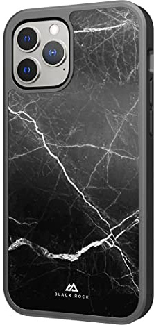 Black Rock - Hülle Handyhülle Protective Case Marmoriert Passend für Apple iPhone 13 Pro Max I Robust Marble, Cover (Schwarz)