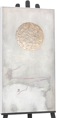 YS-Art Abstrakt Acryl Gemälde auf Leinwand mit Rahmen Weg zur Sonne handgemalt Wandbilder Wohnzimmer modern Wohndekor Bilder Erfolg Büro echte Kunst 100x50 cm