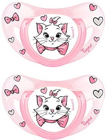 Tigex Smart Schnuller | 6-18 Monate | Silikon Schnuller | Disney Aristocats | 2 Stück
