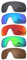 Well-aimed Verres de rechange compatibles avec les lunettes de soleil Oakley Sutro S OO9462 - Value Pack 502, noir + bleu iridium + rouge iridium + vert iridium + marron, Taille unique