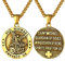 Bandmax Schutzpatron Medaille Amulett für Männer Frauen 18k vergoldet St. Michael der Erzengel Anhänger mit 55+5cm Weizenkette Modeschmuck Accessoire für Geburtstag