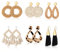 HIFOT Boho Ohrringe Set für Damen und Mädchen - Rattan Hand Gewebte Retro Ohrringe mit Stroh Design