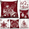 Tatuo 6 Stück Weihnachten Kissenbezüge 45 x 45 cm Kurzer Plüsch Weihnachtskissen Bezüge Kissenhülle für Sofa Couch Deko Rot Winter Urlaub Party Kissen Vintage Dekoration