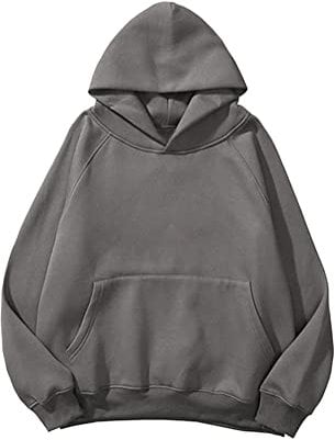 Tomwell Hoodie Damen Herbst Winter Kapuzenpullover Oversize Pullover mit Kapuze Teenager Mädchen Langarm Sweatshirt Casual Pulli mit Taschen G Dunkelgrau XS