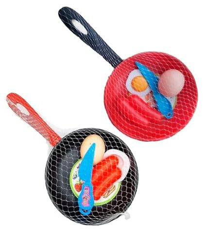 JKG® Kids Frying Pan Set With Food & Spatula - Toy Kitchen Set Age 3+ For Kids | Role Play Toys For Cooking | Pots And Pans With Food And Utensils | Kitchen Cooking For Children