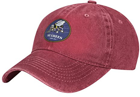 YINGD Cowboy Baseball Cap Marineblau Seabees Hut Verstellbare Sportmütze Casual und Unisex für Männer Frauen Trucker Cap, Hut 455, One size
