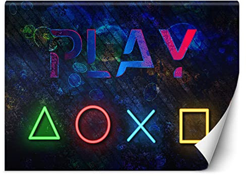 Feeby Papel Pintado Para jugador, consola de juegos, juegos 250x175 cm Morado Fotomurales Tejido No Tejido Decoración De Pared Moderna Decorativos Para la sala Juvenil Ninos Juventud Juego Adolescente