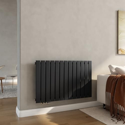 Heilmetz Radiateur plat 630 x 1000 mm Anthracite Radiateur à panneaux design avec raccord latéral Une rangée Horizontal Radiateur de salle de bain