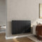 Heilmetz Radiateur plat 630 x 1000 mm Anthracite Radiateur à panneaux design avec raccord latéral Une rangée Horizontal Radiateur de salle de bain