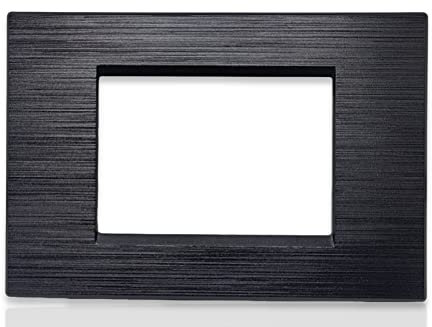 Placche per interruttori e prese compatibili living International 3-4-7 posti vari colori per supporti LN4703 e N4703 (Premium SL 2 Nero metallico rigato, 3 posti)