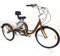 Dreirad für Erwachsene 24 Zoll Mit Korb, 3-Rad-Fahrrad Adult Tricycle Ohne Licht, Geschenke für Familie (Gold)