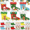 OuMaiFeng 24 Weihnachtsbasteln Papierbastelsets Hängend Dekor für Kinder, DIY Abnehmbaren Hängenden Ornamenten, Weihnachts-Kinderhandarbeits-Set mit Weihnachtssocken und selbstklebendem Papier.
