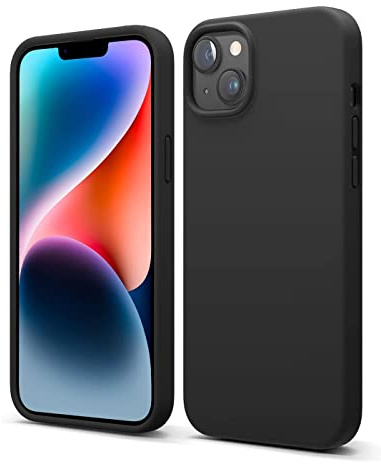 CoolGadget Silikon Hülle für iPhone 14 Weich mit Mikrofaser Schwarz | Qi fähig induktives Laden, farbige TPU Schutzhülle, erhöhter Kamera und Display Rahmen, matt und griffig