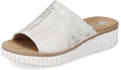 Rieker Damen Pantoletten 69288, Frauen Slipper,Schlupfschuhe,schluepfschuhe,Slip-ons,Backless Slipper,Mules,Gartenschuhe,beige (60),39 EU / 6 UK