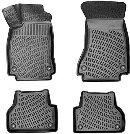 Rizline Passgenau 3D Fussmatten Auto Kompatibel mit Nissan Qashqai 1 Gen 2007-2014 Auto Zubehör 1. Und 2. Reihe Gummimatten Autos TPE Allwetter Geruchlos rutschfest Vorne und Hinten Schwarz
