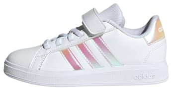 adidas Grand Court 2.0 Shoes Children, Scarpe da Tennis, Cloud White/Iridescent/Cloud White, 31 EU