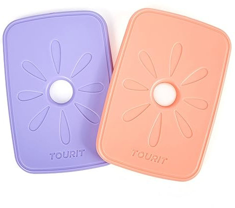 TOURIT Kühlakkus für Lunch Tasche Lunchbox Tasche und Kühltasche Wiederverwendbare,schlanke und langlebige Kühlakkus für Arbeit,Picknick oder Camping,2set-Rosa&Violett