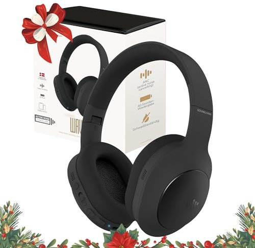 SOUNDLIVING Wave Bluetooth Kopfhörer Noise Cancelling | Active Noise Cancelling Kopfhörer Und Bis zu 40 Stunden Spielzeit | Komfortabel Over Ear Kopfhörer Bluetooth 5.0 | Hi-Fi Tonqualität