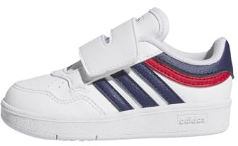 adidas Unisex bebé Hoops 4.0 Shoes, FTWR White/Dark Blue/Better Scarlet, 25 1/2 EU