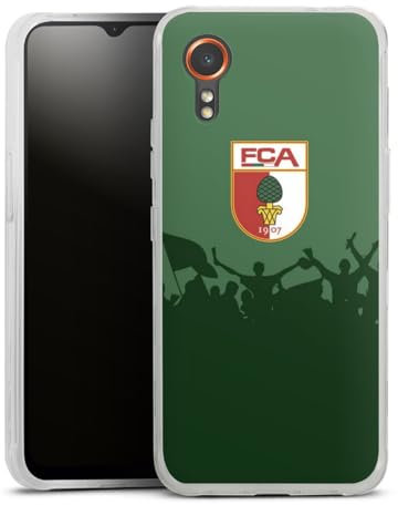 Silikon Hülle kompatibel mit Samsung Galaxy Xcover7 Case transparent Handyhülle FC Augsburg FCA Bundesliga