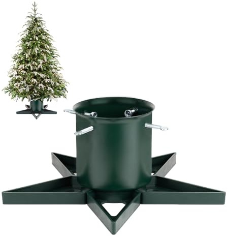 Weihnachtsbaumständer für 1,8 m echten Baum, grüner Weihnachtsbaumhalter für Urlaub, Zuhause, Party, Weihnachtsbaumschmuck, passend für bis zu 11,9 cm lebende Weihnachtsbaumstämme
