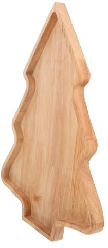 FUNOMOCYA Weihnachtliches Serviertablett Tannenbaum-Form Holzplatte Für Snacks Früchte Und Dekoration Für Weihnachtsfeiern Familienversammlungen Und Festlichkeiten