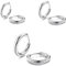 JEYORZY 3 Paar Creolen Silber, Creolen für Damen Herren, Kleine Creolen, Silber Chirurgenstahl Creolen Ohrschmuck, Rund Ohrringe, Snug Knorpel Herren Hypoallergene Ohrringe (8/10/12 mm)